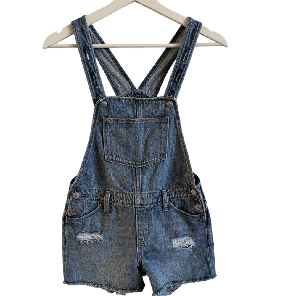 Old Navy Denim Kids Overalls L 10-12 adjustable stretch distressed school play